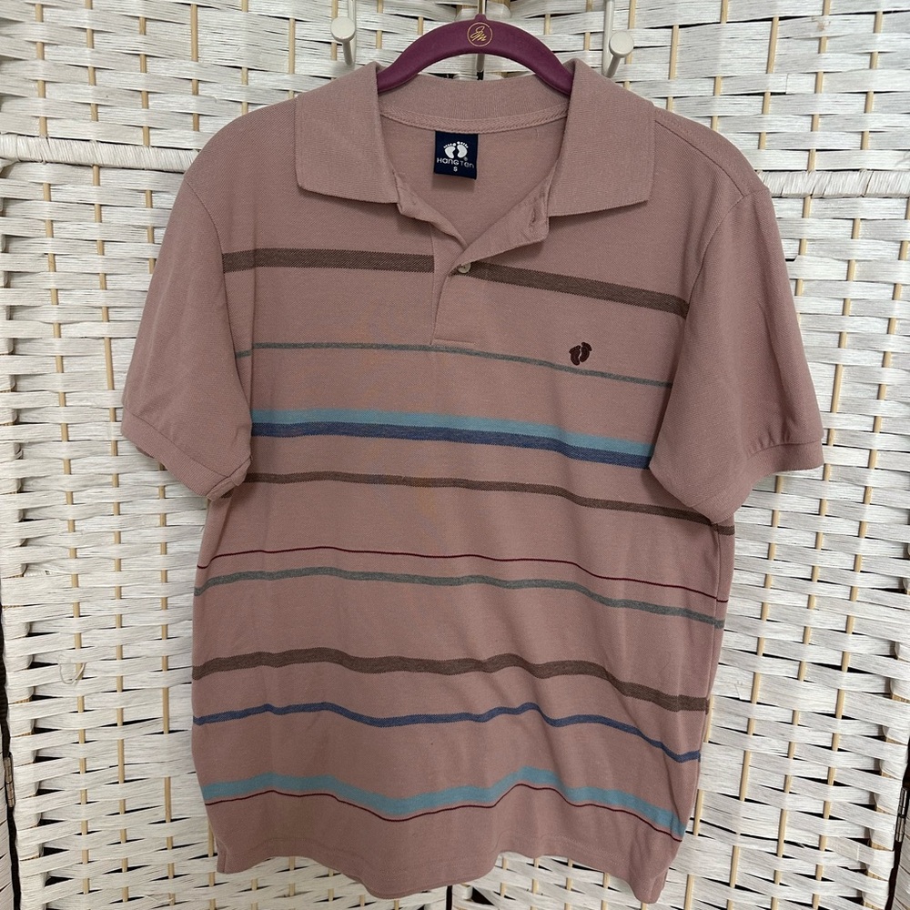 Hang Ten Brown Striped Polo Shirt